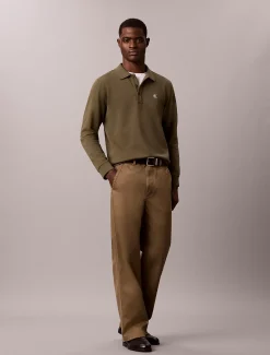 Polo sweatshirt van badstofkatoen