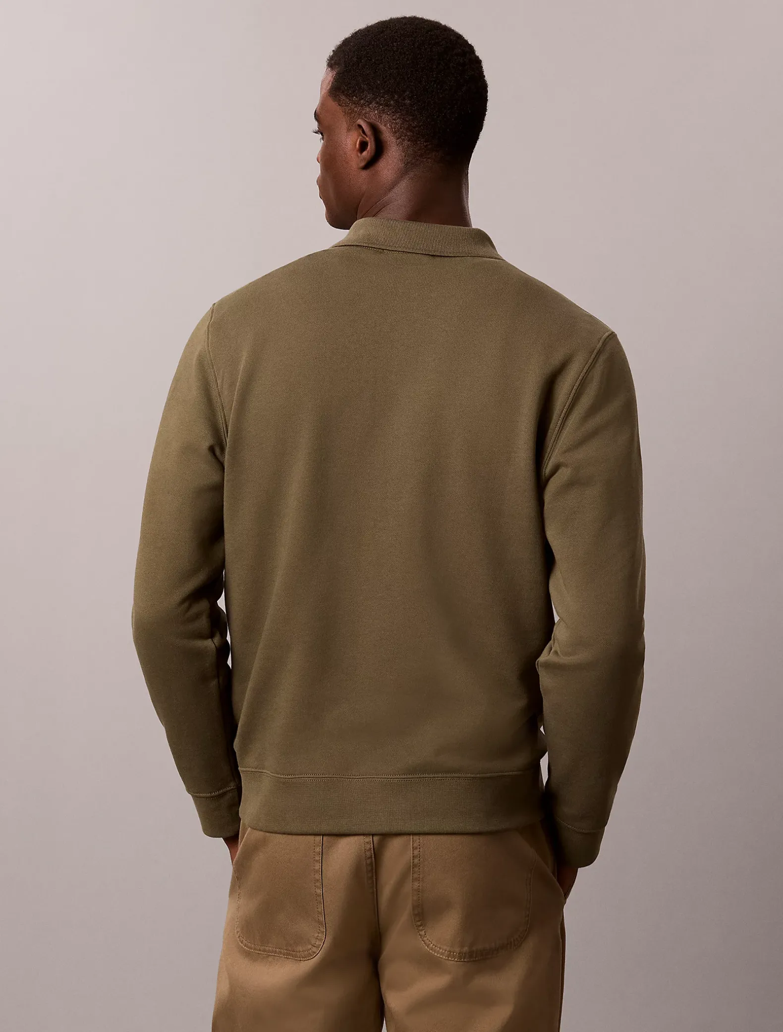 Polo sweatshirt van badstofkatoen