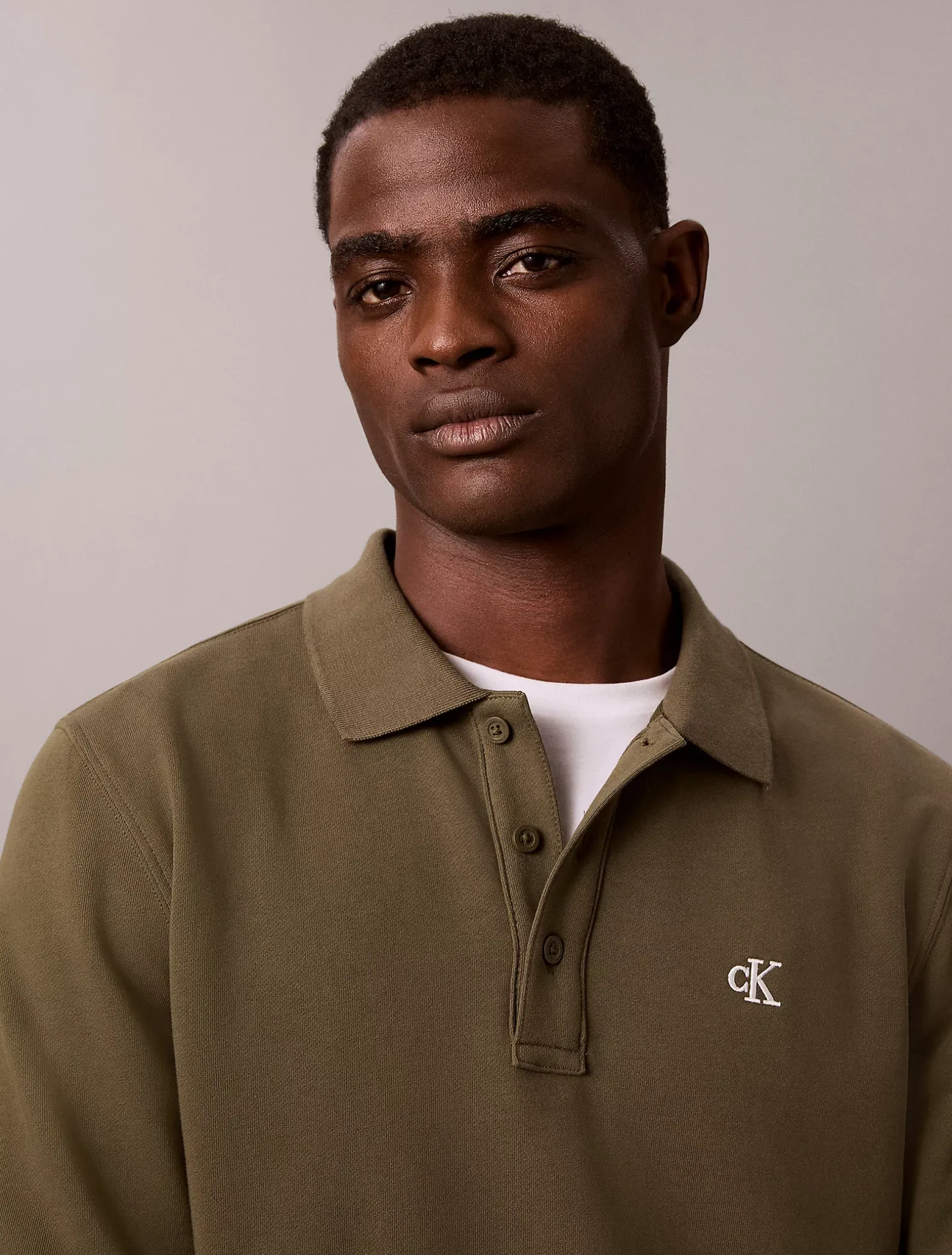 Polo sweatshirt van badstofkatoen