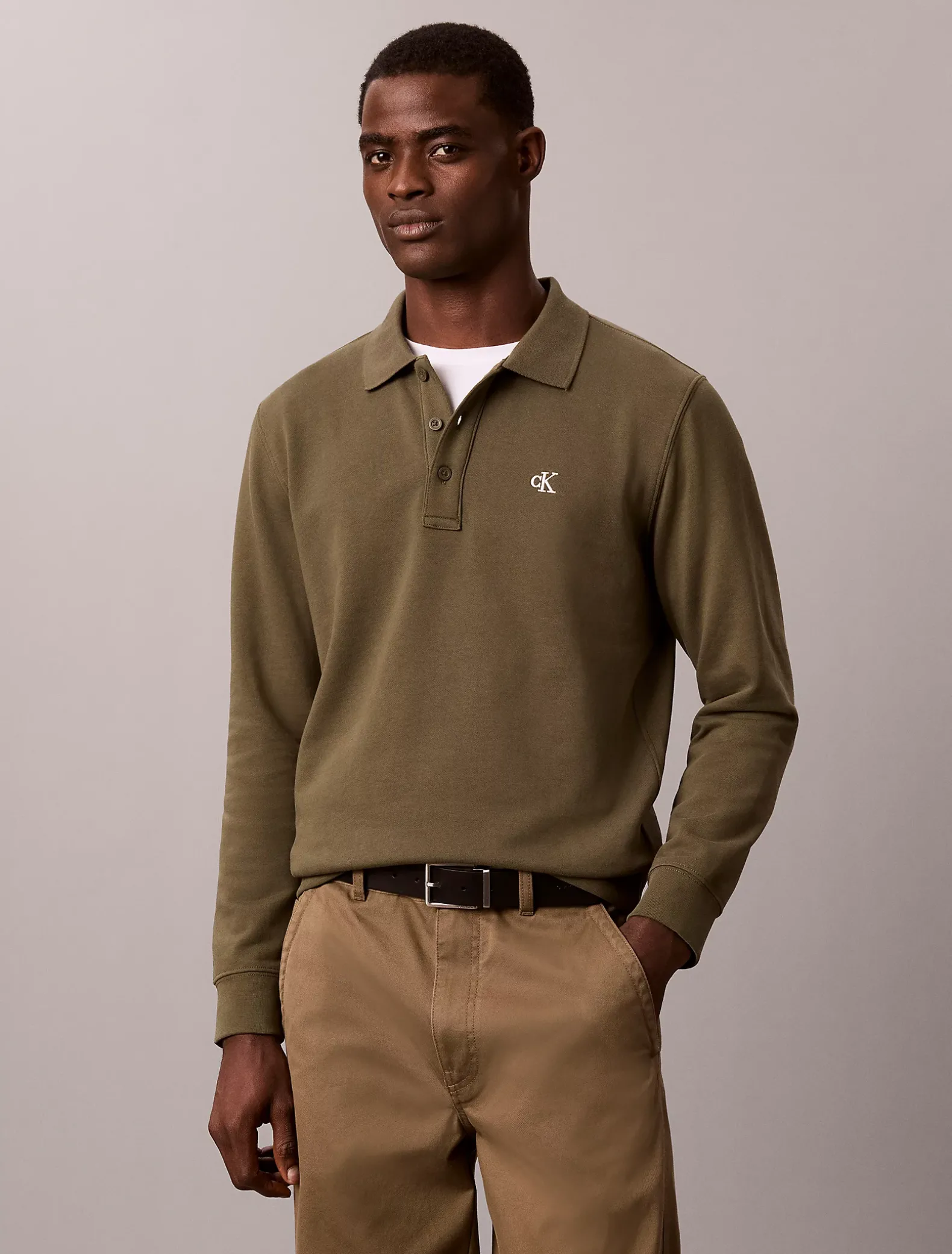 Polo sweatshirt van badstofkatoen