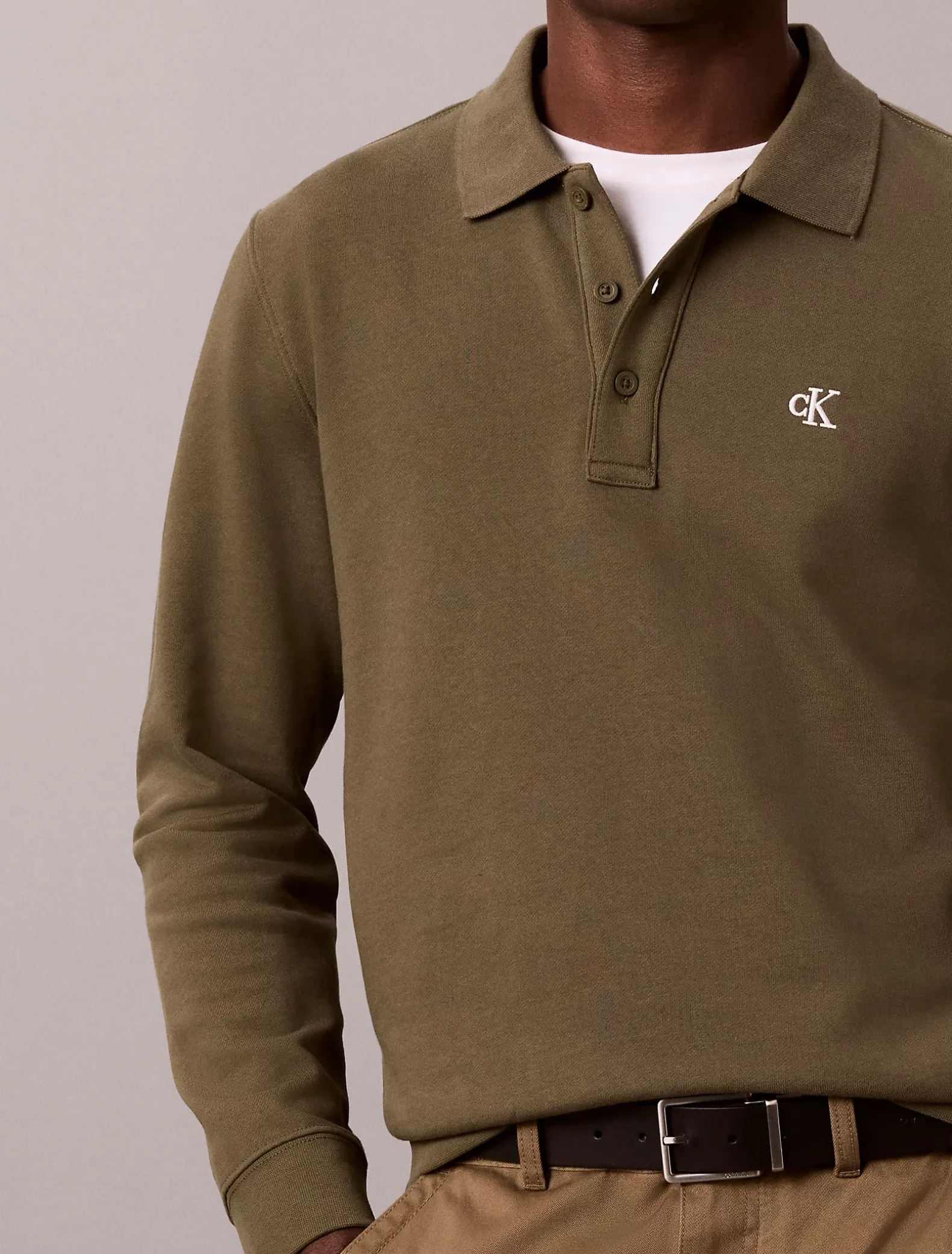 Polo sweatshirt van badstofkatoen