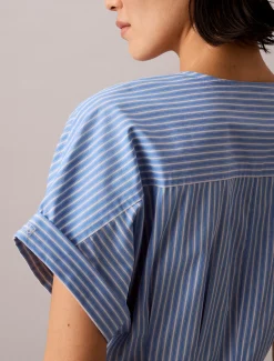 Poplinkatoenen button-down overhemdjurk