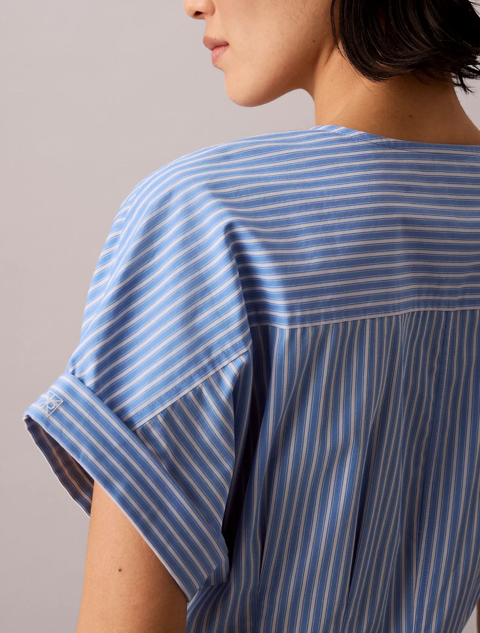 Poplinkatoenen button-down overhemdjurk