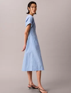 Poplinkatoenen button-down overhemdjurk
