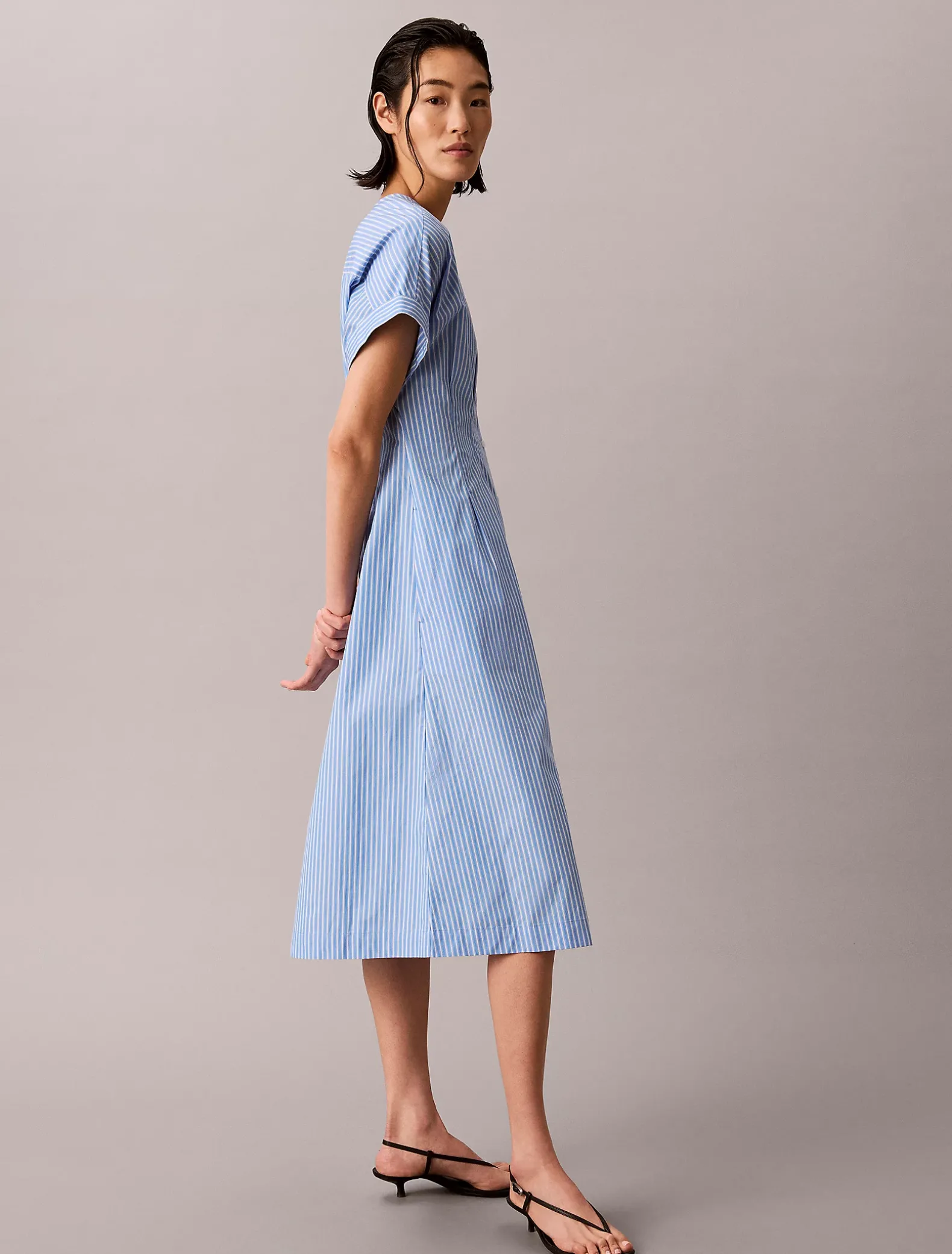 Poplinkatoenen button-down overhemdjurk
