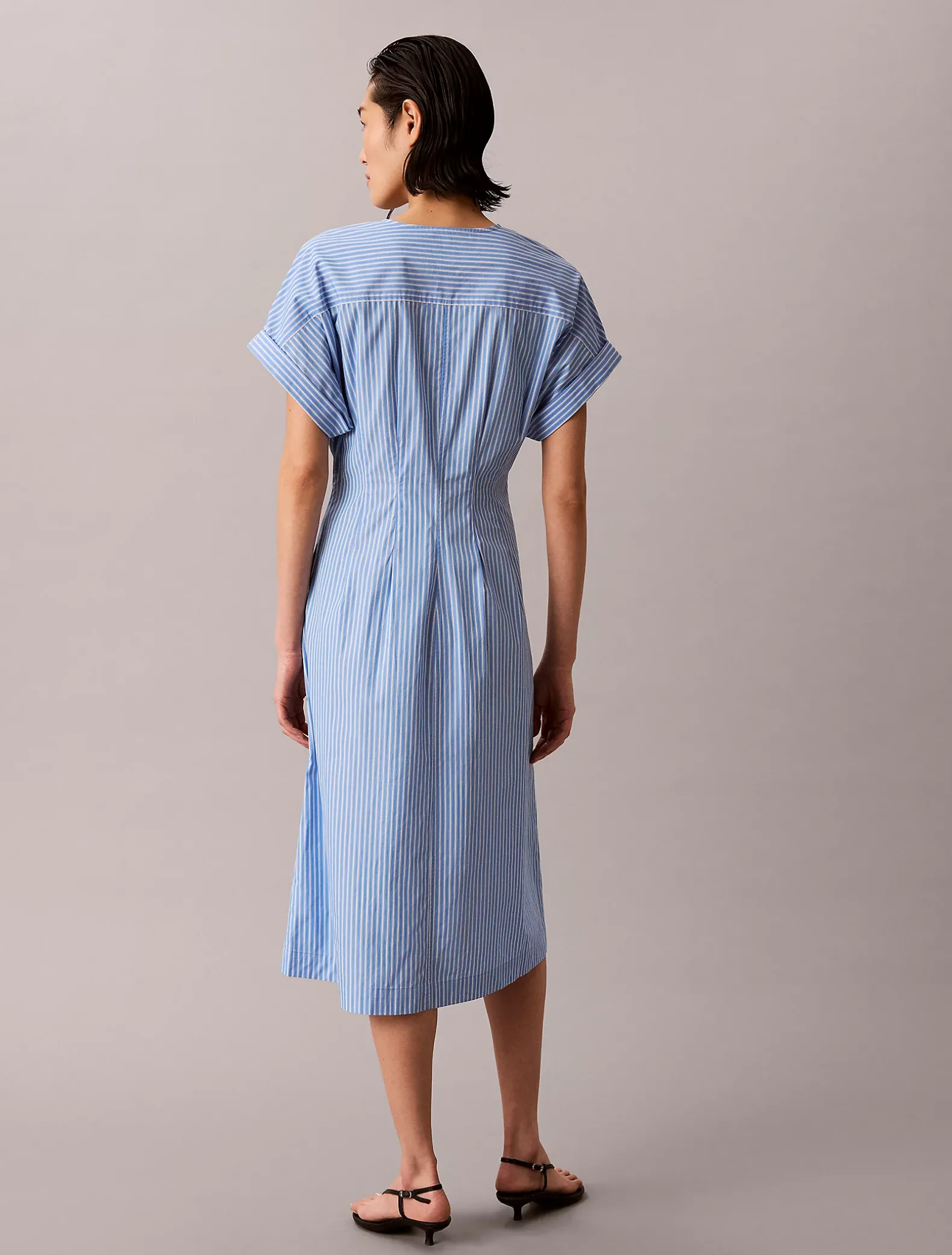 Poplinkatoenen button-down overhemdjurk