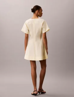 Poplin mini-jurk met korte mouwen