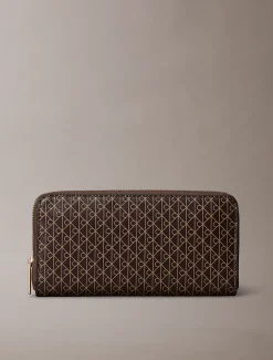 Portemonnee met rits en all-over embleemlogo