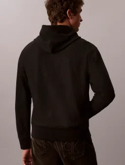 Premium badstoffen denim hoodie met logo