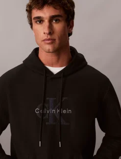 Premium badstoffen denim hoodie met logo