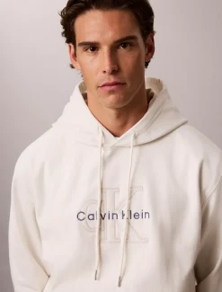 Premium badstoffen denim hoodie met logo