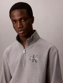 Premium badstoffen sweatshirt met kwart rits