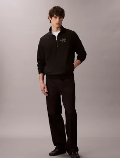 Premium badstoffen sweatshirt met kwart rits