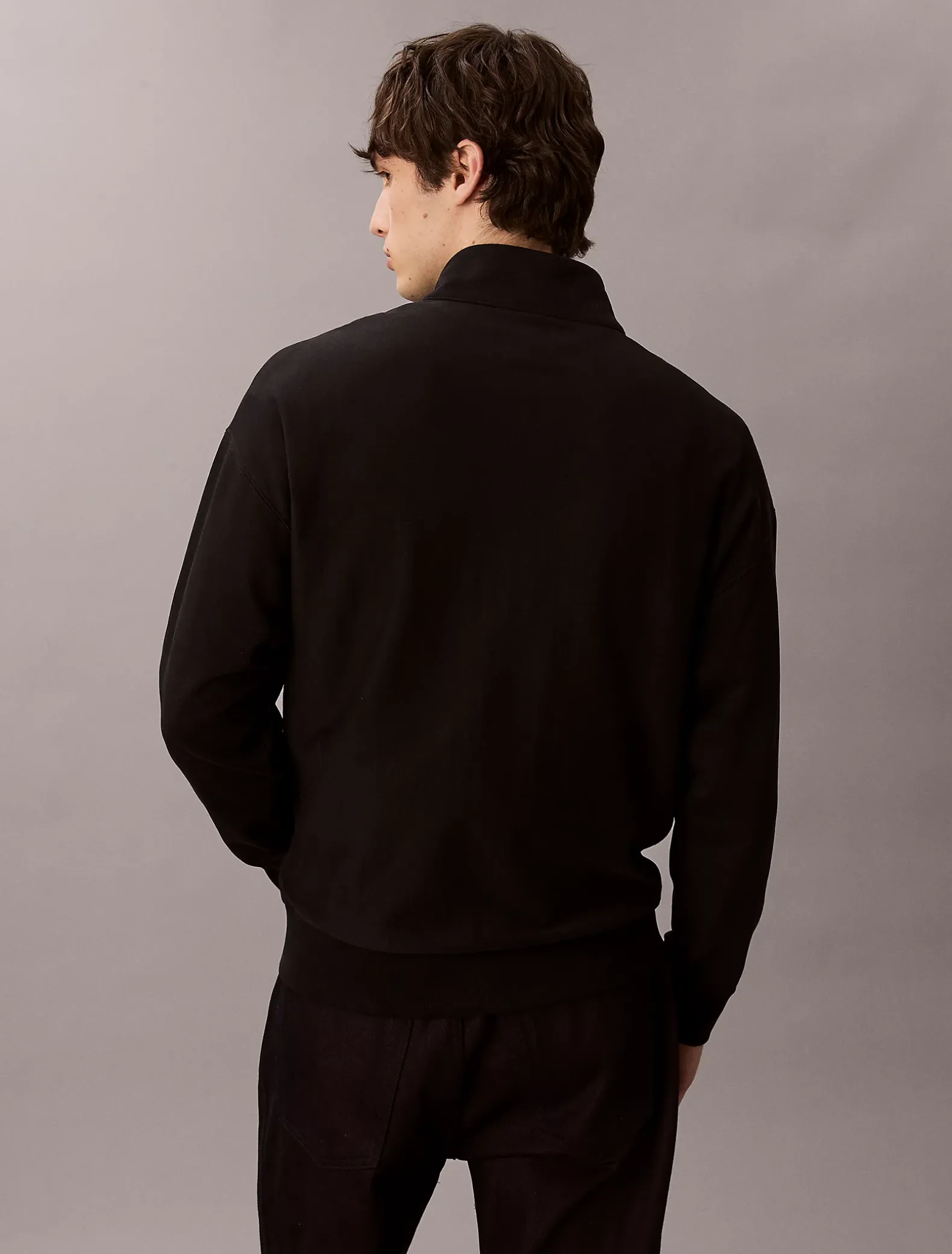 Premium badstoffen sweatshirt met kwart rits