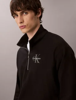 Premium badstoffen sweatshirt met kwart rits