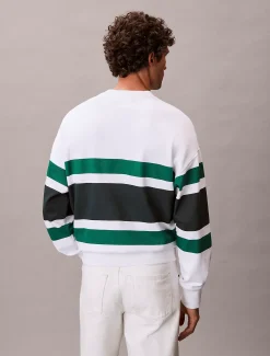 Premium badstoffen sweatshirt met blokstreep