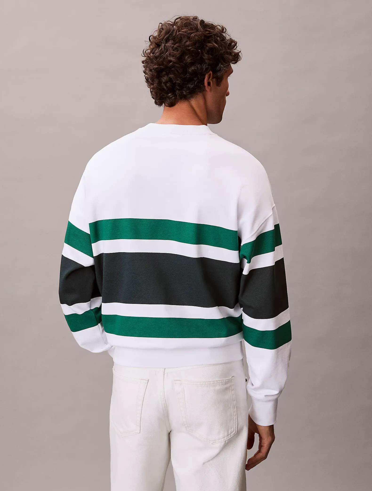 Premium badstoffen sweatshirt met blokstreep