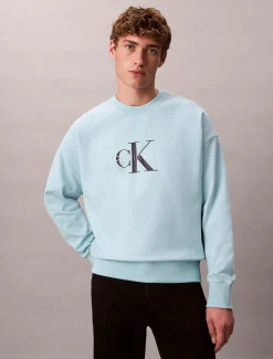 Premium badstof relaxed sweatshirt met monogram-logo