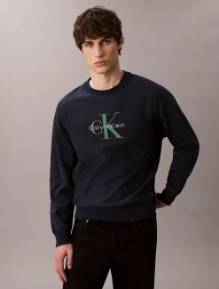 Premium badstof relaxed sweatshirt met monogram-logo