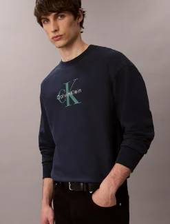 Premium badstof relaxed sweatshirt met monogram-logo