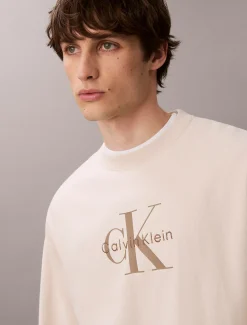 Premium badstof relaxed sweatshirt met monogram-logo