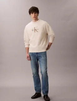Premium badstof relaxed sweatshirt met monogram-logo