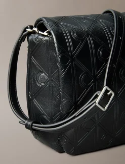 Puffer crossover met klep en logo embleem