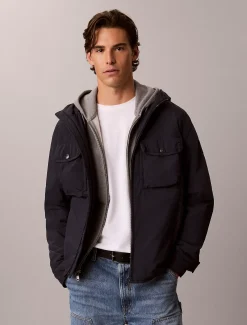 Pufferjack van gekreukt nylon
