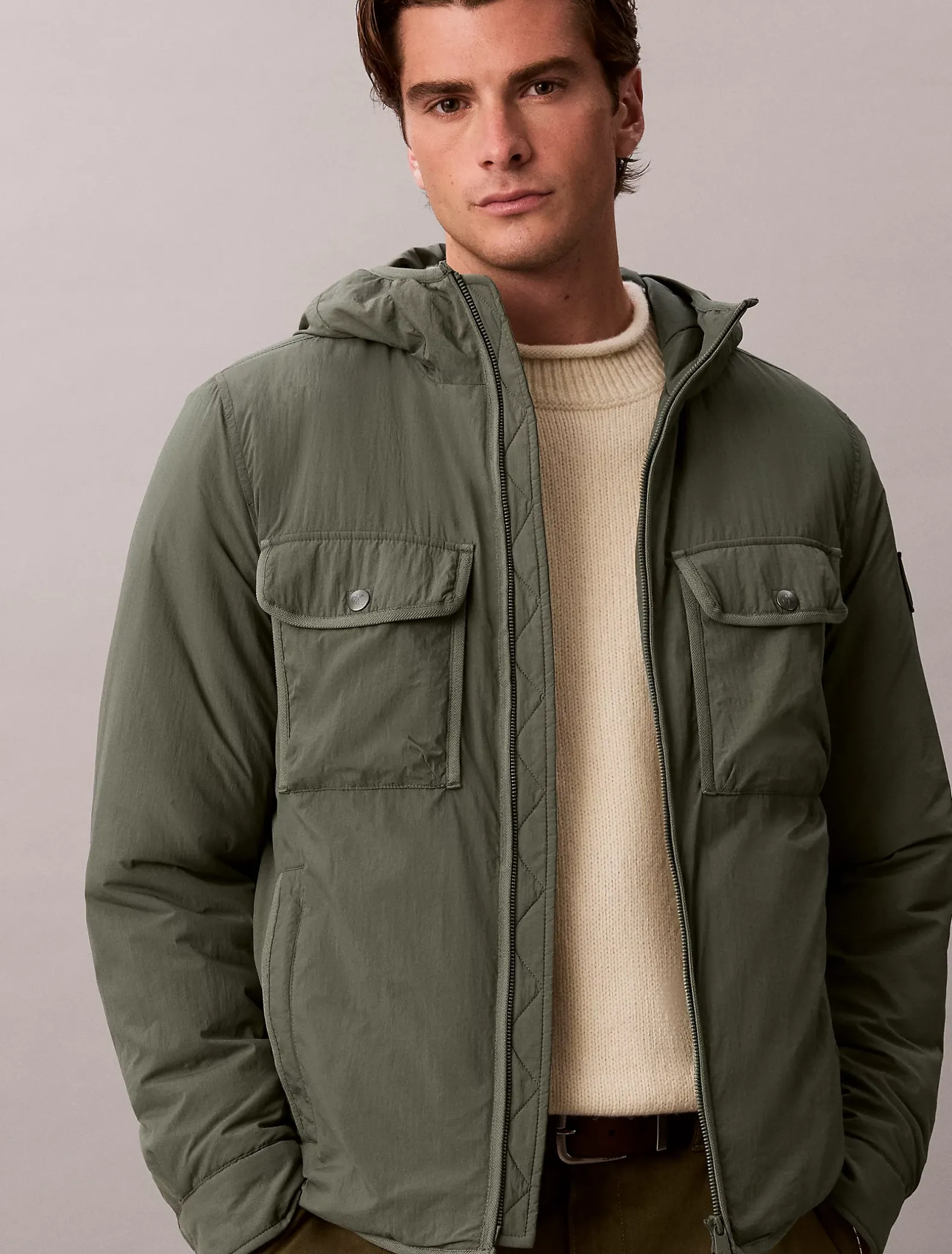 Pufferjack van gekreukt nylon