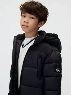 Puffer parkajas met capuchon voor kinderen