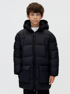 Puffer parkajas met capuchon voor kinderen