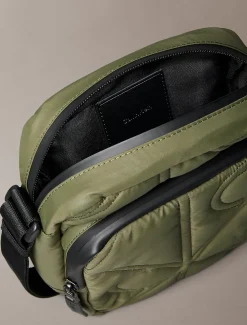 Puffer reportertas met monogram-logo