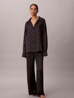 Pyjamabroek met print - Minimalist Satin