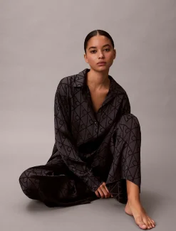 Pyjamabroek met print - Minimalist Satin