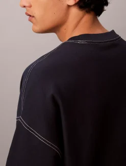 Relaxed badstoffen grafisch sweatshirt met logo