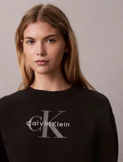 Relaxed badstoffen sweatshirt met monologo