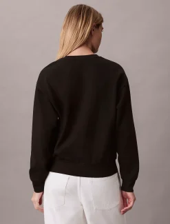 Relaxed badstoffen sweatshirt met monologo