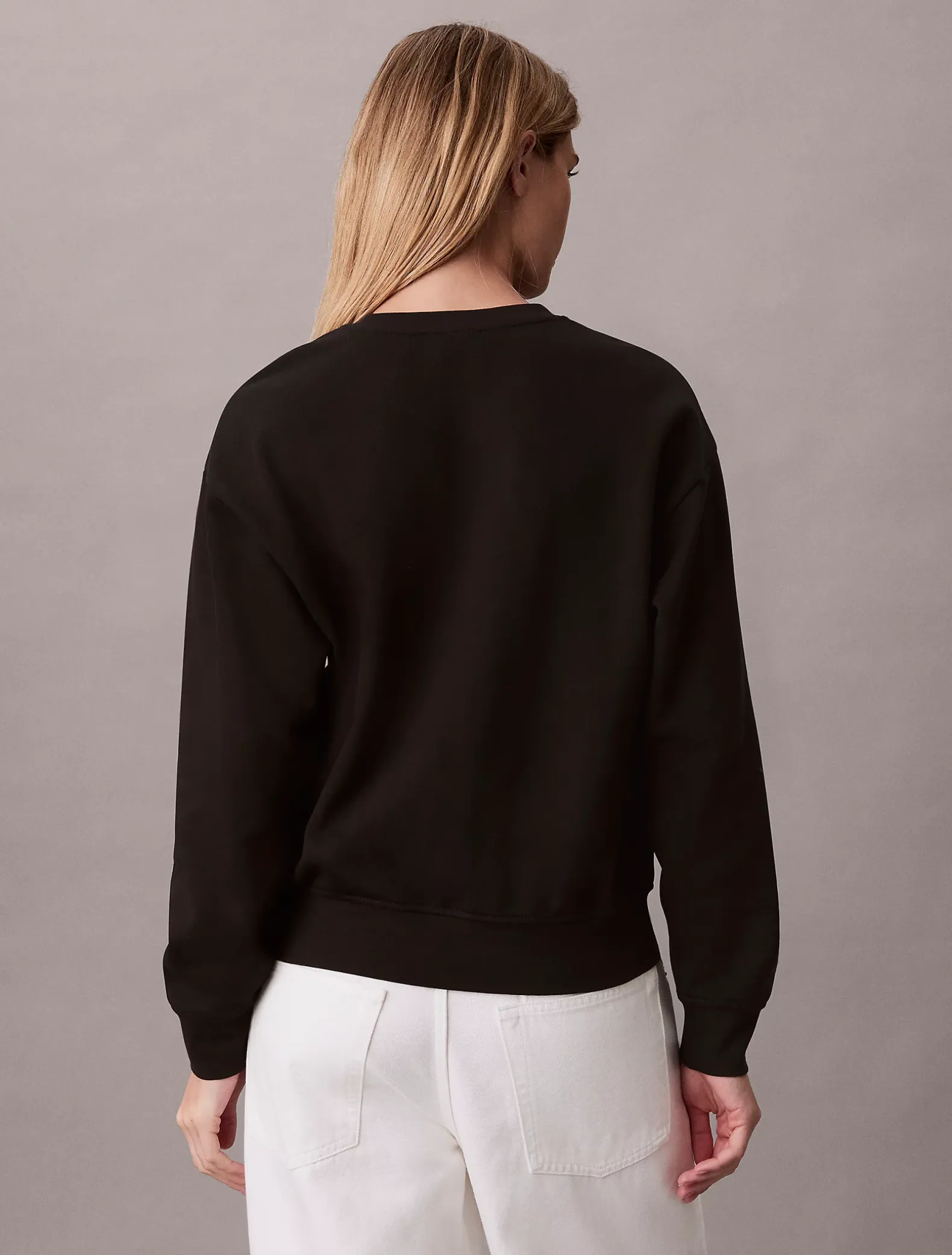 Relaxed badstoffen sweatshirt met monologo