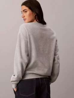 Relaxed badstoffen sweatshirt met monologo