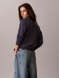 Relaxed badstoffen sweatshirt