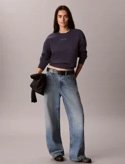 Relaxed badstoffen sweatshirt
