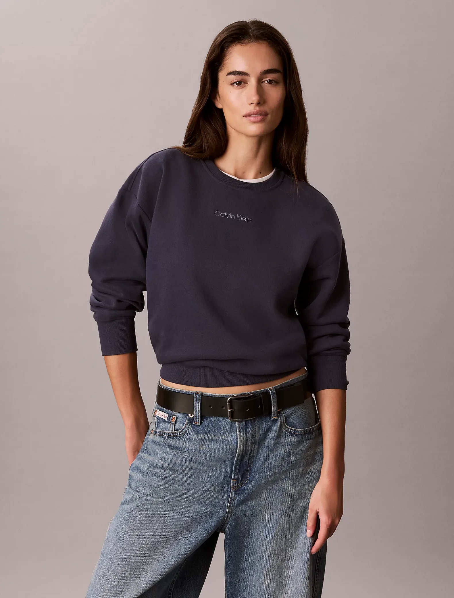 Relaxed badstoffen sweatshirt