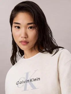 Relaxed badstoffen sweatshirt met monologo