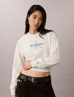 Relaxed badstoffen sweatshirt met monologo