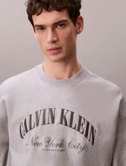 Relaxed badstoffen sweatshirt met grafisch logo