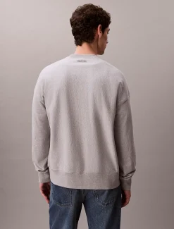 Relaxed badstoffen sweatshirt met grafisch logo