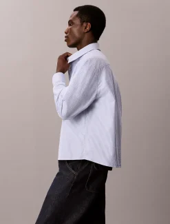 Relaxed cropped Oxford gestreept overhemd