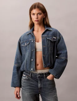 Relaxed denim bubble jack