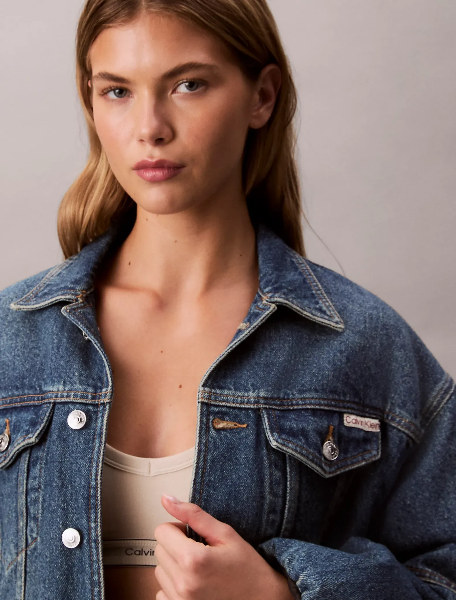 Relaxed denim bubble jack