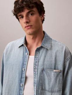 Relaxed denim overhemd